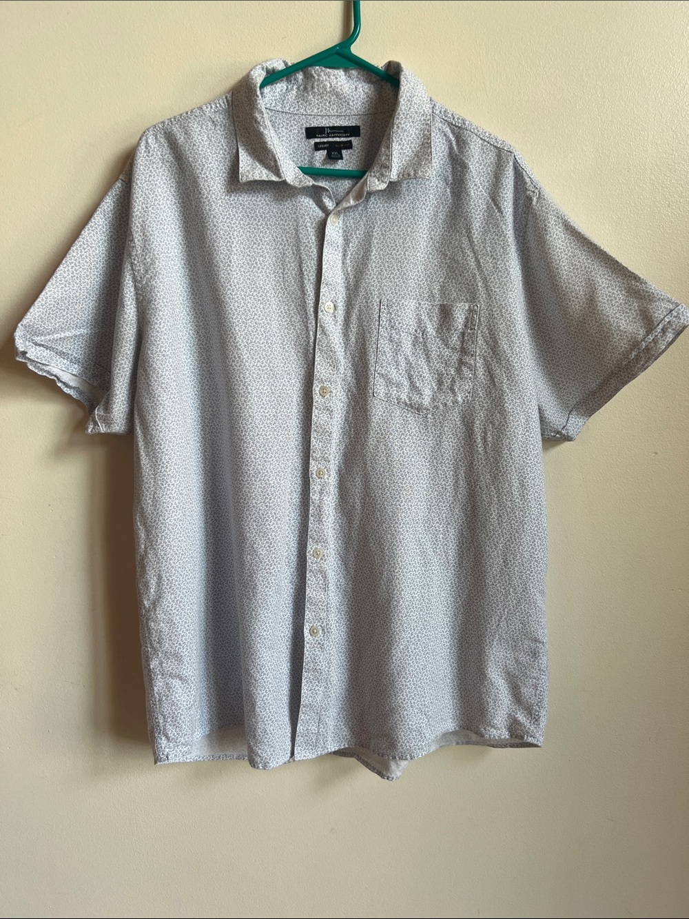 Mark Anthony Short Sleeve Button-Up Shirt cotton linen luxury Printed